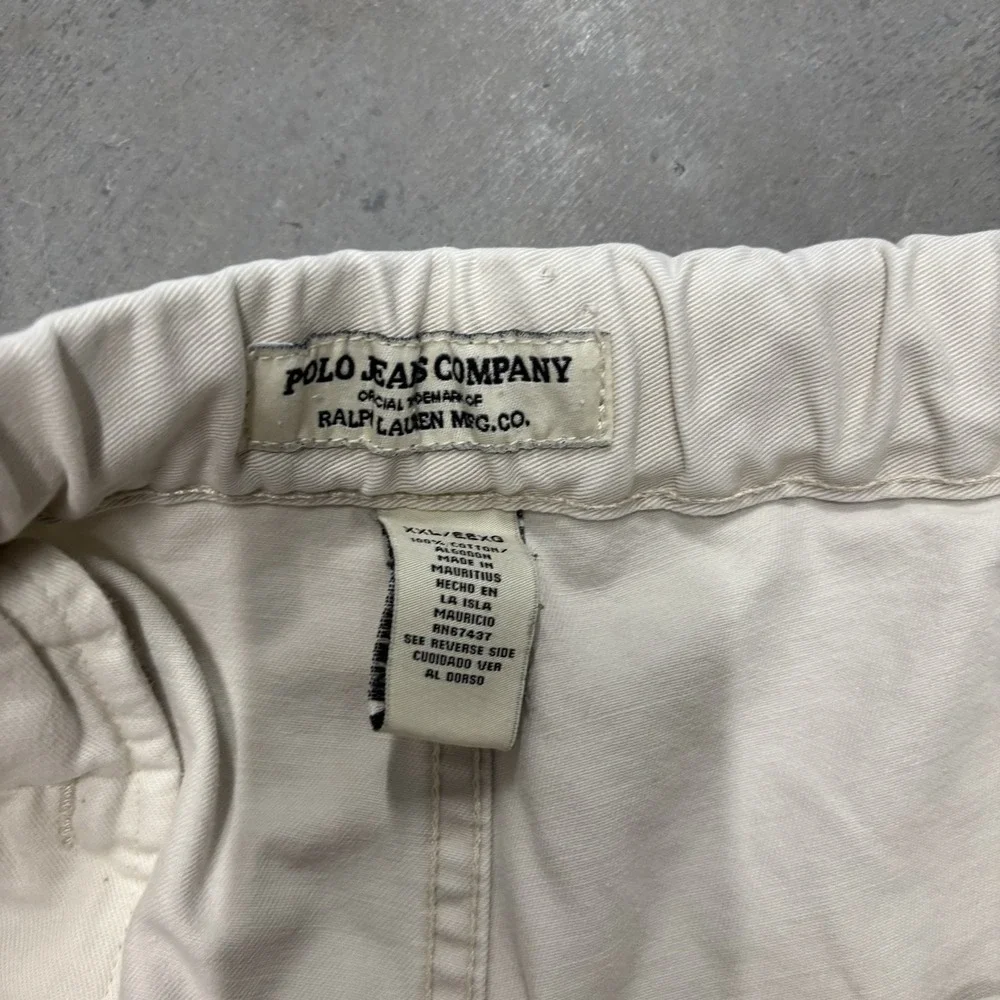 Ralph Lauren Men's Shorts XXL Biege Polo Jeans Co Drawstring 40x11 Cotton‎